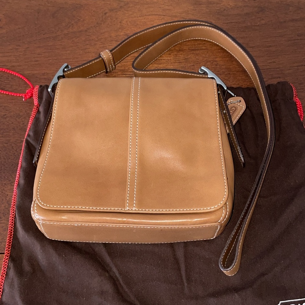 Vintage COACH Brown Leather Crossbody Bag NWT - Picture 2 of 11